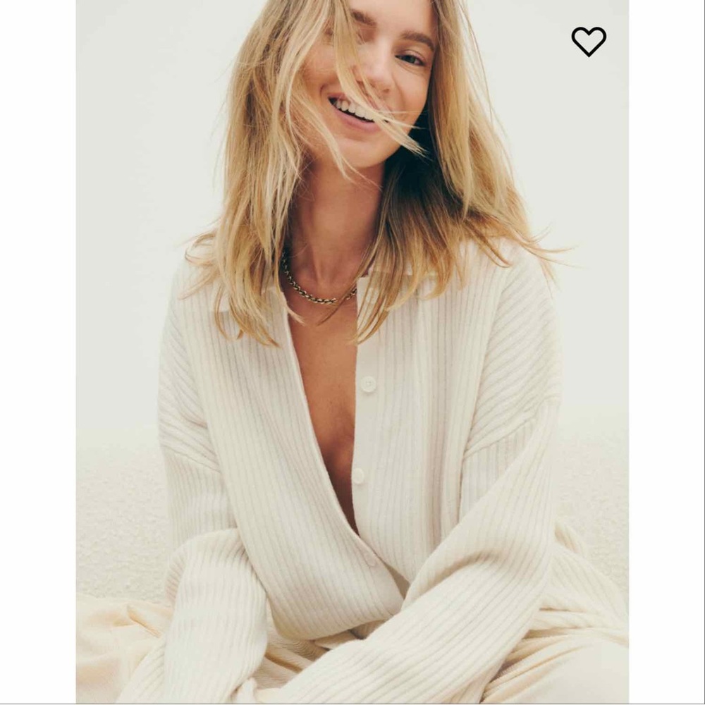 NWT Reformation Fantino Cashmere Cardigan Sweater Off White (Gossamer)